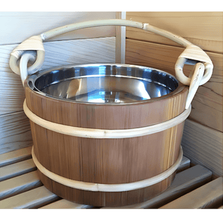 1.32 Gallon Cedar Sauna Bucket with Stainless Steel Liner - The Sauna Place