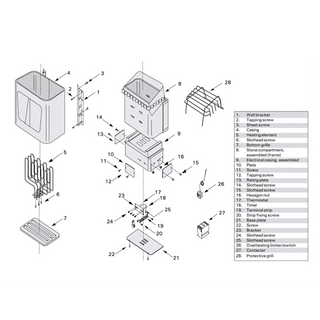 Finlandia / Harvia Part # FH77 or ZSK-730 1500W Element for 9000W Heater (notes: for 240v). 6 elements in each heater. - The Sauna Place