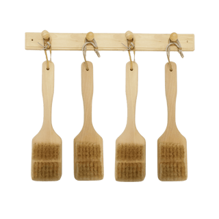 4 Bath Brush Set with 4-Peg Towel Hanger - The Sauna Place