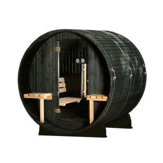 Almost Heaven 6′ x 5+1′ Audra 2-4 person Barrel Sauna - The Sauna Place