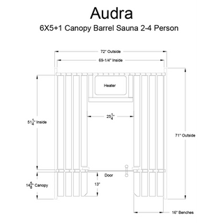 Almost Heaven 6′ x 5+1′ Audra 2-4 person Barrel Sauna - The Sauna Place