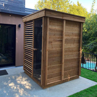 Dundalk CU552 Outdoor Pure Cube Sauna - Knotty Red Cedar