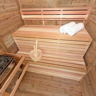 Dundalk CU552 Outdoor Pure Cube Sauna - Knotty Red Cedar