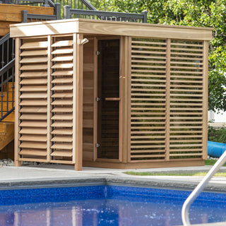 Dundalk Pure Cube CU580D Outdoor Sauna - Clear Cedar