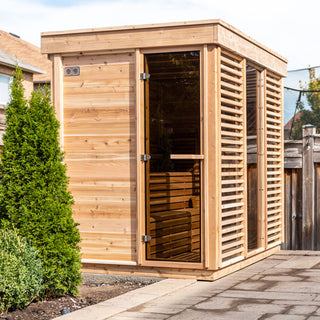 Dundalk Pure Cube CU582 Outdoor Sauna - Knotty Red Cedar