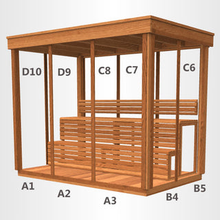 Dundalk Pure Cube CU582 Outdoor Sauna - Knotty Red Cedar