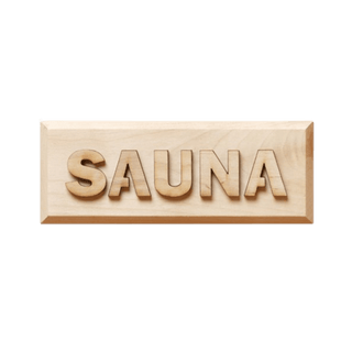 Cedar Block Sauna Sign (2 3/4'' x 7 1/4'') - The Sauna Place