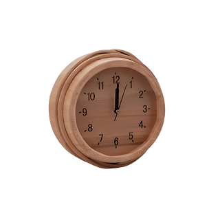 Cedar Bucket Bottom Sauna Clock (10″ x 3 1/2″) - The Sauna Place