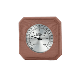 Cedar Encased Thermometer C-F (5 1/2″ x 5 1/2″) - The Sauna Place