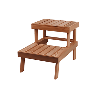 Cedar Step (21″W x 29″D x 21 1/2″H x 15 1/2″D) - The Sauna Place