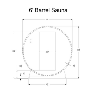 Almost Heaven 6′ x 6’+2′ Charleston 6-Person Barrel Sauna - The Sauna Place