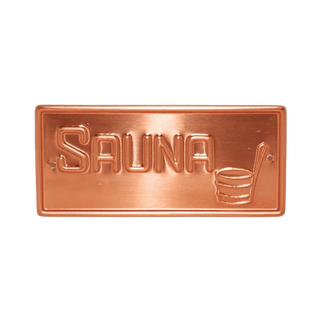 Copper Sauna Sign with Bucket Design (4 3/8" x 2") - The Sauna Place