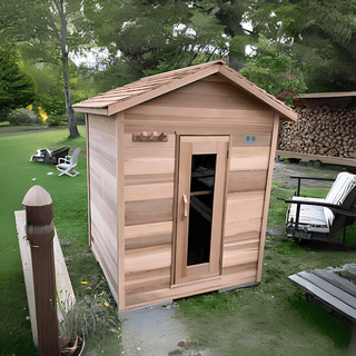 Dundalk 5′ x 6′ Clear Cedar Outdoor Cabin Sauna - The Sauna Place