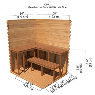 Dundalk 5′ x 6′ Clear Cedar Outdoor Cabin Sauna - The Sauna Place