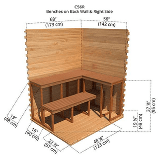 Dundalk 5′ x 6′ Clear Cedar Outdoor Cabin Sauna - The Sauna Place