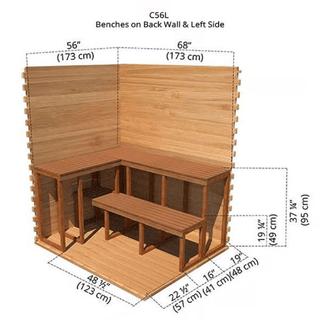 Dundalk 5′ x 6′ Knotty Red Cedar Outdoor Cabin Sauna - The Sauna Place