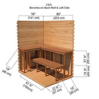 Dundalk 5′ x 7′ Clear Cedar Outdoor Cabin Sauna - The Sauna Place