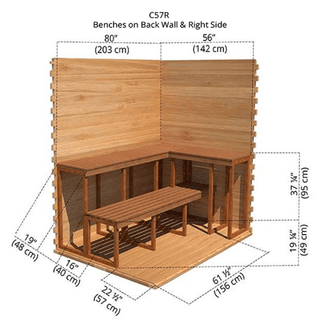 Dundalk 5′ x 7′ Clear Cedar Outdoor Cabin Sauna - The Sauna Place