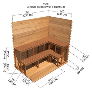 Dundalk 5′ x 8′ Clear Cedar Outdoor Cabin Sauna - The Sauna Place