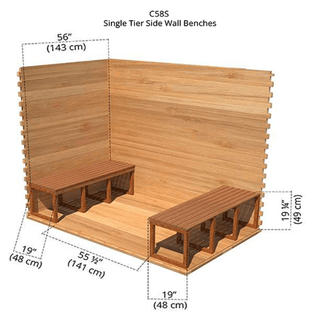 Dundalk 5′ x 8′ Clear Cedar Outdoor Cabin Sauna - The Sauna Place