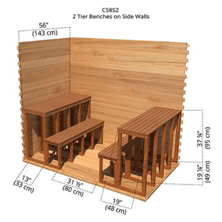 Dundalk 5′ x 8′ Clear Cedar Outdoor Cabin Sauna - The Sauna Place