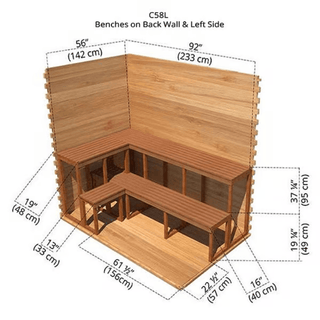 Dundalk 5′ x 8′ Knotty Red Cedar Outdoor Cabin Sauna - The Sauna Place