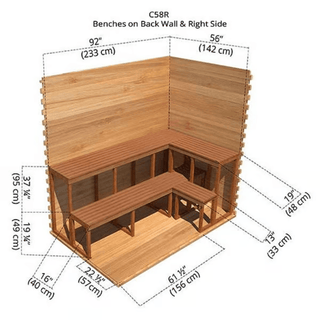 Dundalk 5′ x 8′ Knotty Red Cedar Outdoor Cabin Sauna - The Sauna Place