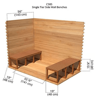 Dundalk 5′ x 8′ Knotty Red Cedar Outdoor Cabin Sauna - The Sauna Place