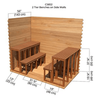 Dundalk 5′ x 8′ Knotty Red Cedar Outdoor Cabin Sauna - The Sauna Place