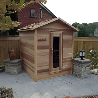 Dundalk 6′ x 6′ Clear Cedar Outdoor Cabin Sauna - The Sauna Place