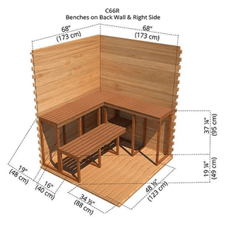 Dundalk 6′ x 6′ Clear Cedar Outdoor Cabin Sauna - The Sauna Place