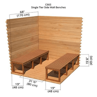 Dundalk 6′ x 6′ Knotty Red Cedar Outdoor Cabin Sauna - The Sauna Place