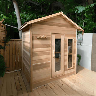 Dundalk 6′ x 7′ Clear Cedar Outdoor Cabin Sauna - The Sauna Place