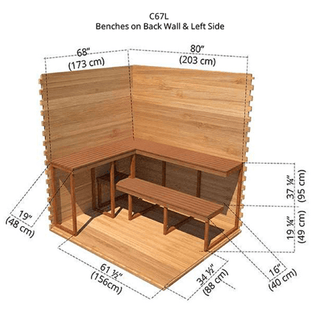 Dundalk 6′ x 7′ Clear Cedar Outdoor Cabin Sauna - The Sauna Place