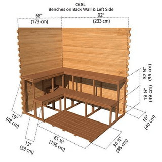 Dundalk 6′ x 8′ Knotty Red Cedar Outdoor Cabin Sauna - The Sauna Place