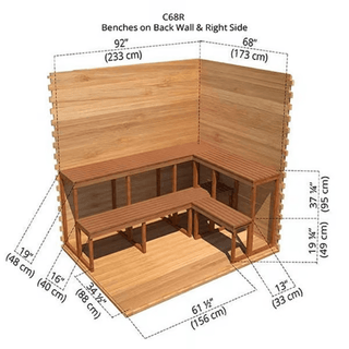 Dundalk 6′ x 8′ Knotty Red Cedar Outdoor Cabin Sauna - The Sauna Place