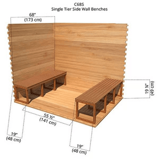 Dundalk 6′ x 8′ Knotty Red Cedar Outdoor Cabin Sauna - The Sauna Place