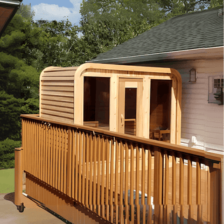 Dundalk 8′ x 8′ Luna Clear Cedar Sauna - The Sauna Place