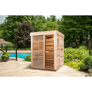 Dundalk Pure Cube CU550 Outdoor Clear Cedar Sauna – CALL FOR PRICING - The Sauna Place