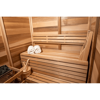 Dundalk Pure Cube CU550 Outdoor Clear Cedar Sauna – CALL FOR PRICING - The Sauna Place