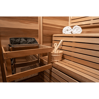 Dundalk Pure Cube CU550 Outdoor Clear Cedar Sauna – CALL FOR PRICING - The Sauna Place