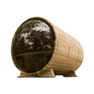 Dundalk 7′ x 8′ Panoramic Clear Cedar Barrel Sauna - The Sauna Place