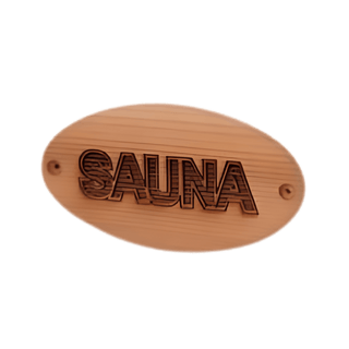 Engraved Cedar Oval Sauna Sign (3" x 5 3/4") - The Sauna Place