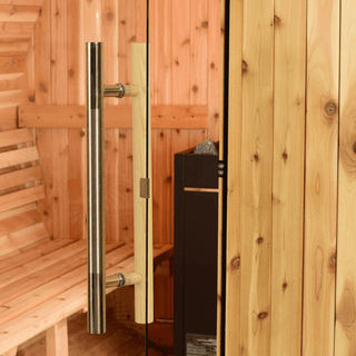 Almost Heaven 7′ x 6′ Essex 4-Person Barrel Sauna - The Sauna Place