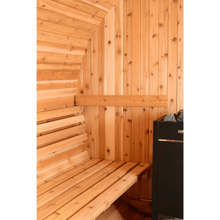 Almost Heaven 7′ x 6′ Essex 4-Person Barrel Sauna - The Sauna Place