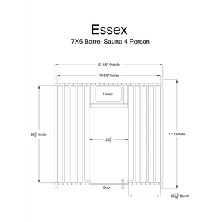 Almost Heaven 7′ x 6′ Essex 4-Person Barrel Sauna - The Sauna Place