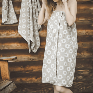 Floral sauna apron full length - The Sauna Place