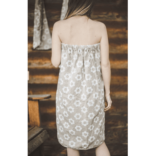 Floral sauna apron full length - The Sauna Place