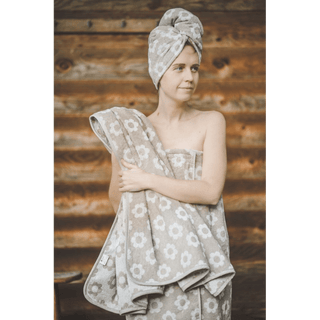 Floral sauna apron full length - The Sauna Place