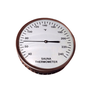 Glass Encased Thermometer With Silver Rim (5″ diam., °F) - The Sauna Place